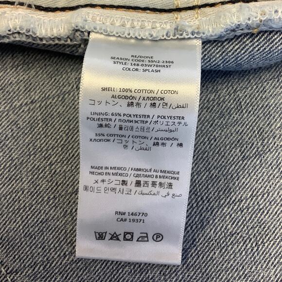 RE/DONE Size 25 70s High Rise Denim Short Splash Jean $215 msrp G14-9 - Picture 8 of 9